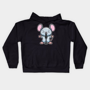 Mouse Sing Karaoke Kids Kawaii Neko Anime graphic Kids Hoodie